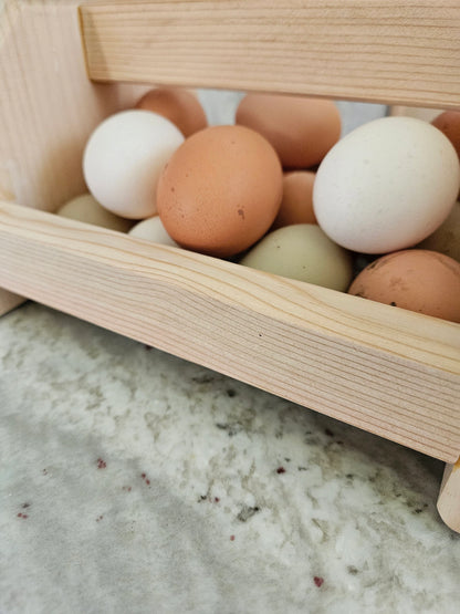 Fresh Butt Nuggets Wooden Egg collection basket for egg storage, display, and organization, for Chicken, Duck, and Quail Egg Harvesting