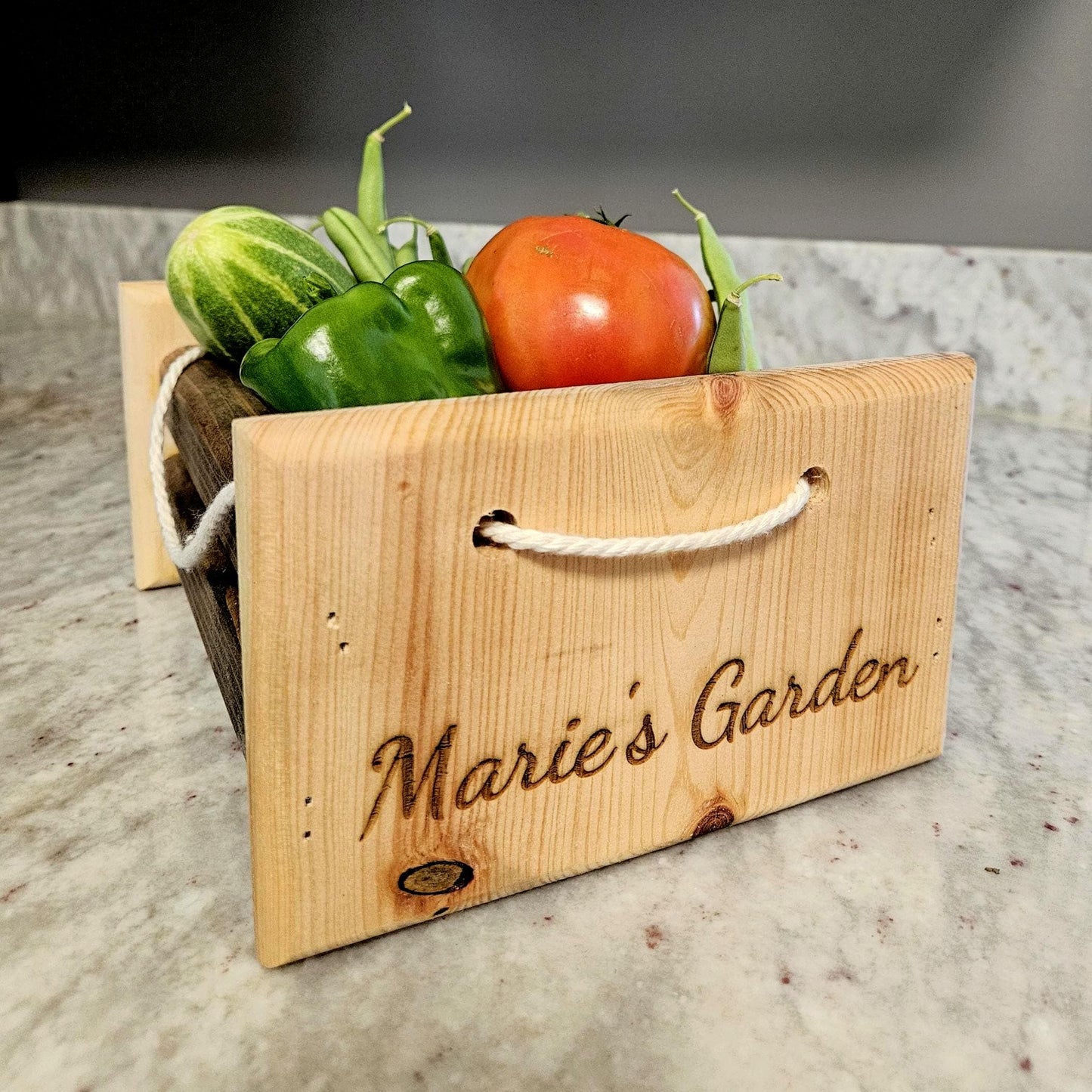 Rustic Wooden Basket for Egg Collection & Vegetable Harvest and Much More! – Personalizable and Sturdy